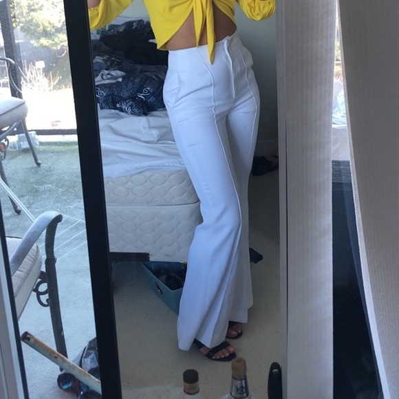 TopShop Boutique white disco flare pant - Picture 2 of 10